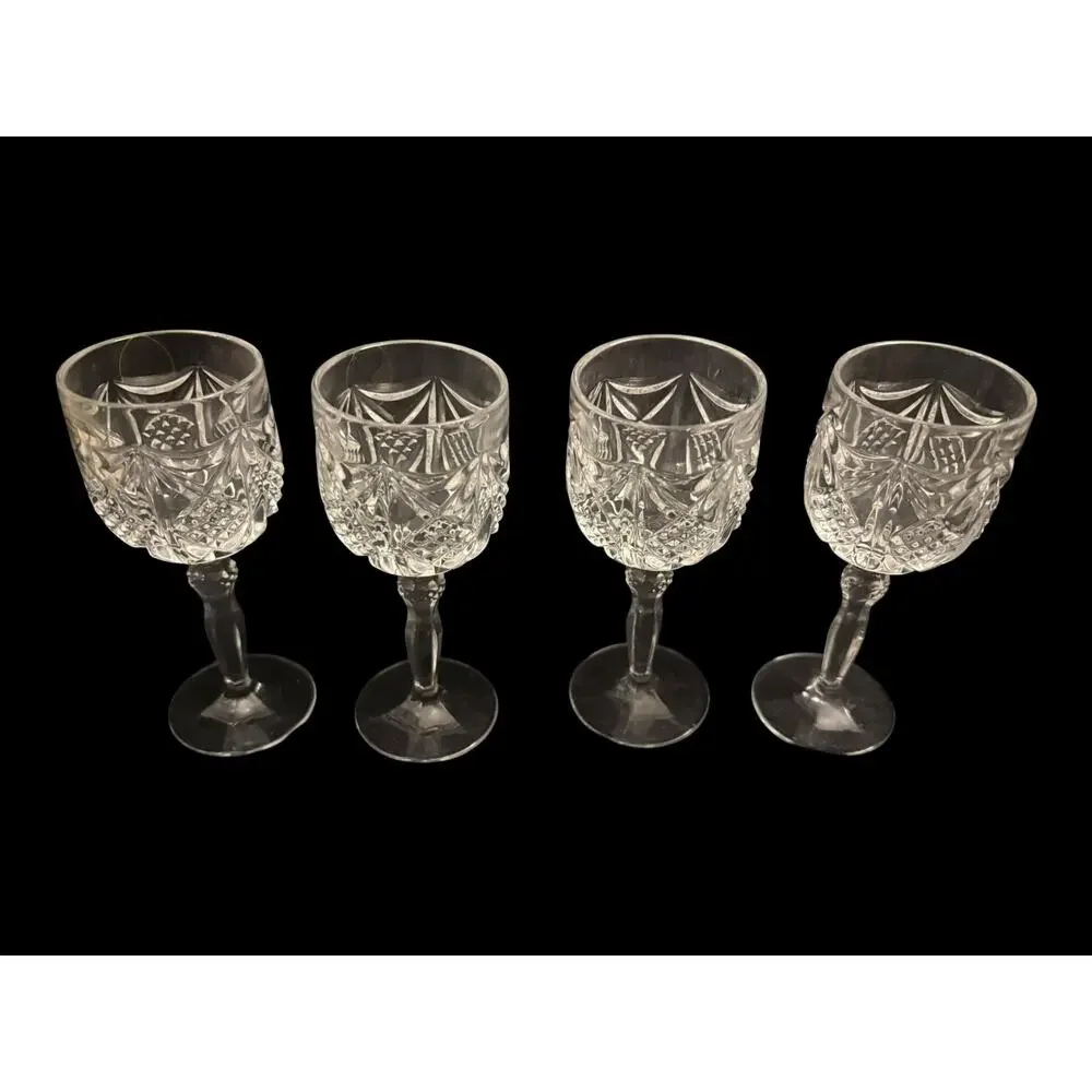 Kobe West Germany Set of 4 Small Cordial Glasses No Chips Classic Raised Pattern